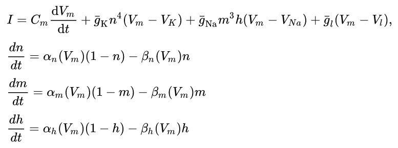 Hodgkin és Huxley Nobel díjat érő differenciál egyenlet rendszere.